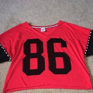 Pink Red Cropped Tee